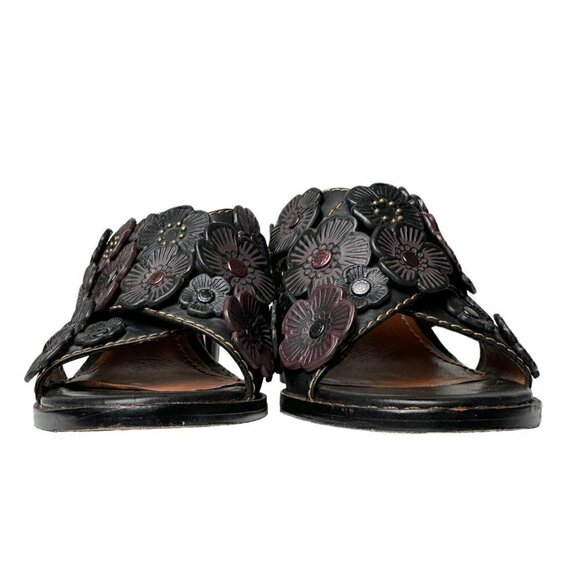 Coach Brown Leather Tea Rose Mule Sandals - EUC - Picture 5 of 8